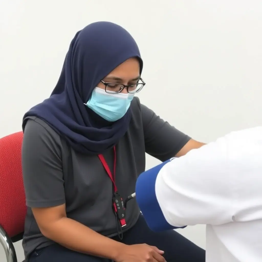 Person checking blood pressure